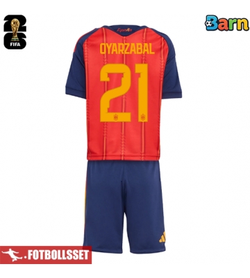 Spanien Mikel Oyarzabal #21 Hemmatröja Barn VM 2026 Kortärmad (+ Korta byxor)